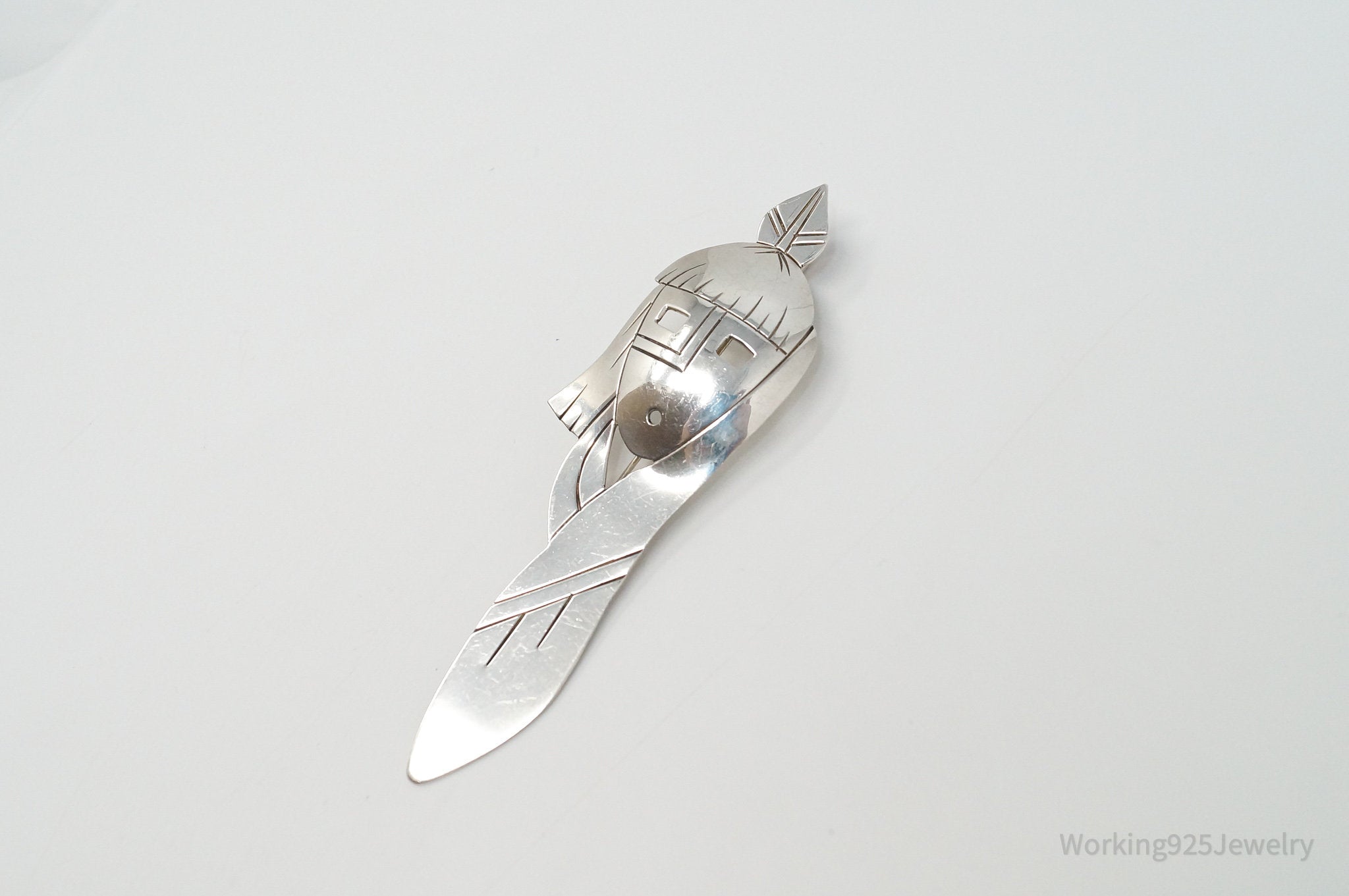 Vintage Native American RMJ Handmade Sterling Silver Brooch Pendant | Jewelry > Necklaces > Pendants | Wiccan Center