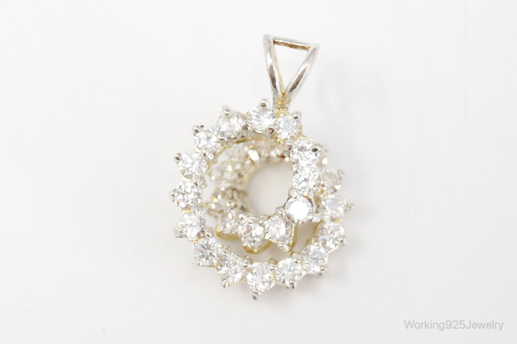 Vintage Art Deco Cubic Zirconia Sterling Silver Necklace Pendant | Jewelry > Necklaces > Pendants | Wiccan Center