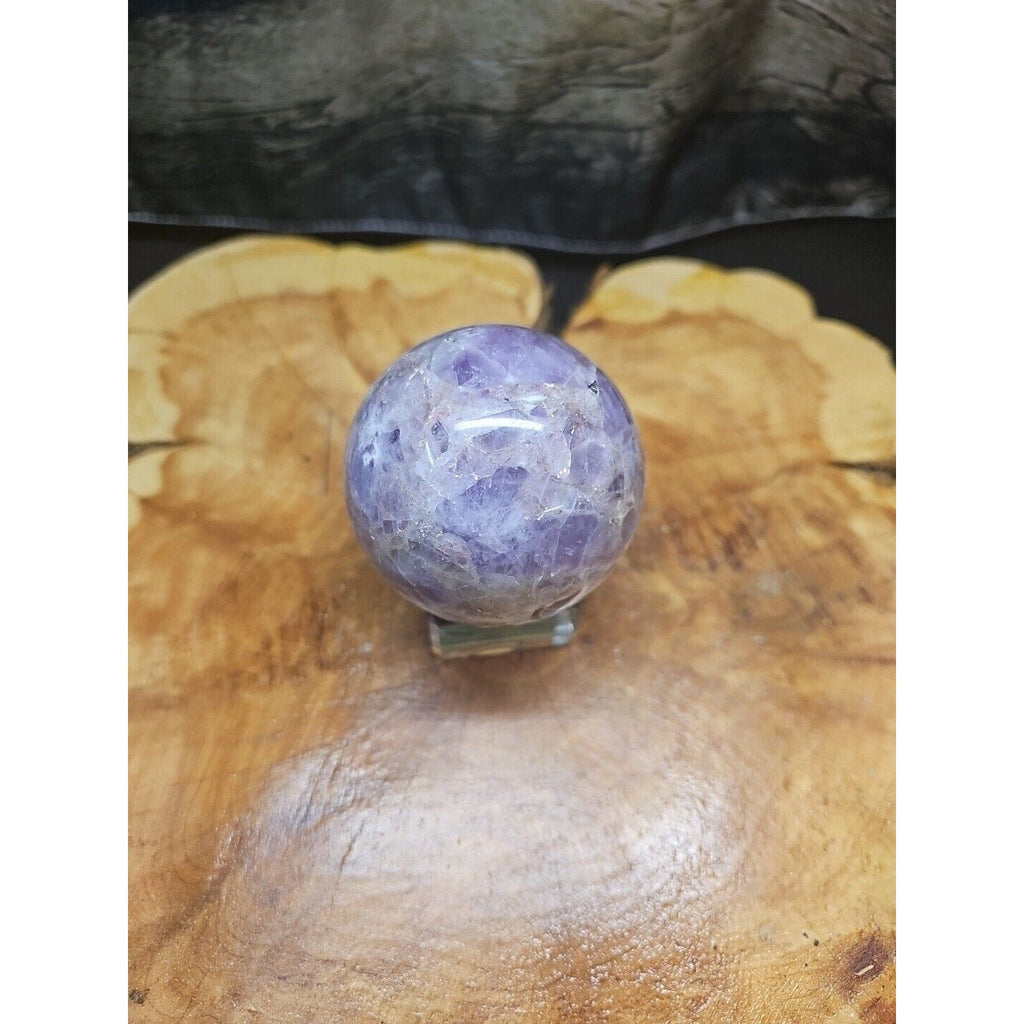 Amethyst Sphere — 65mm with Glass Stand, 1 lb | Crystal Spheres & Eggs | Wiccan Center