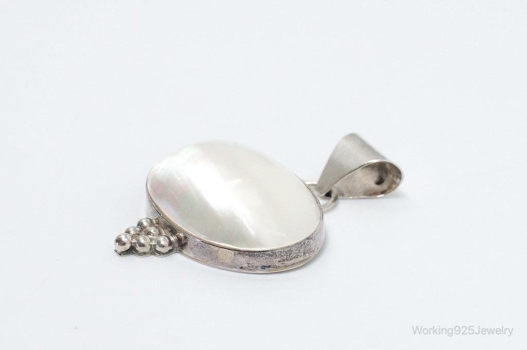 Large Native American Navajo Jason Livingston Pearl Sterling Silver Pendant | Jewelry > Necklaces > Pendants | Wiccan Center
