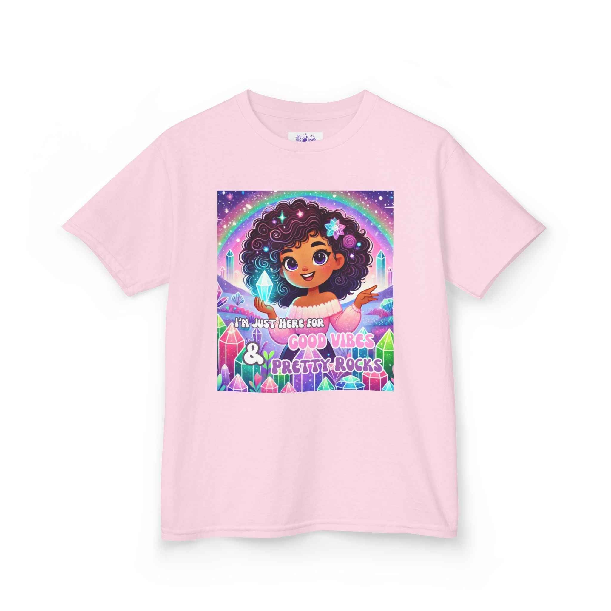 Kids TShirt 'I'm Just Here for Good Vibes and Pretty Rocks' | Kids clothes | Wiccan Center