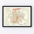 Vintage Map of New Orleans, Louisiana 1925