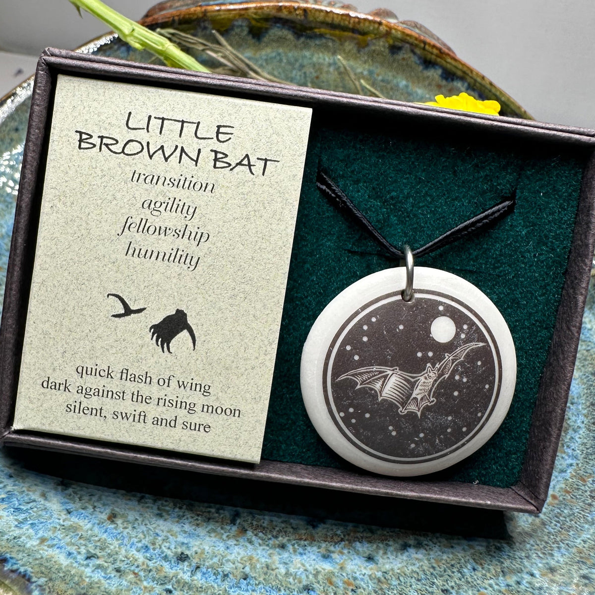 Artisan Brown Bat Necklace - Handmade in the U.S.A. | Pendant | Wiccan Center