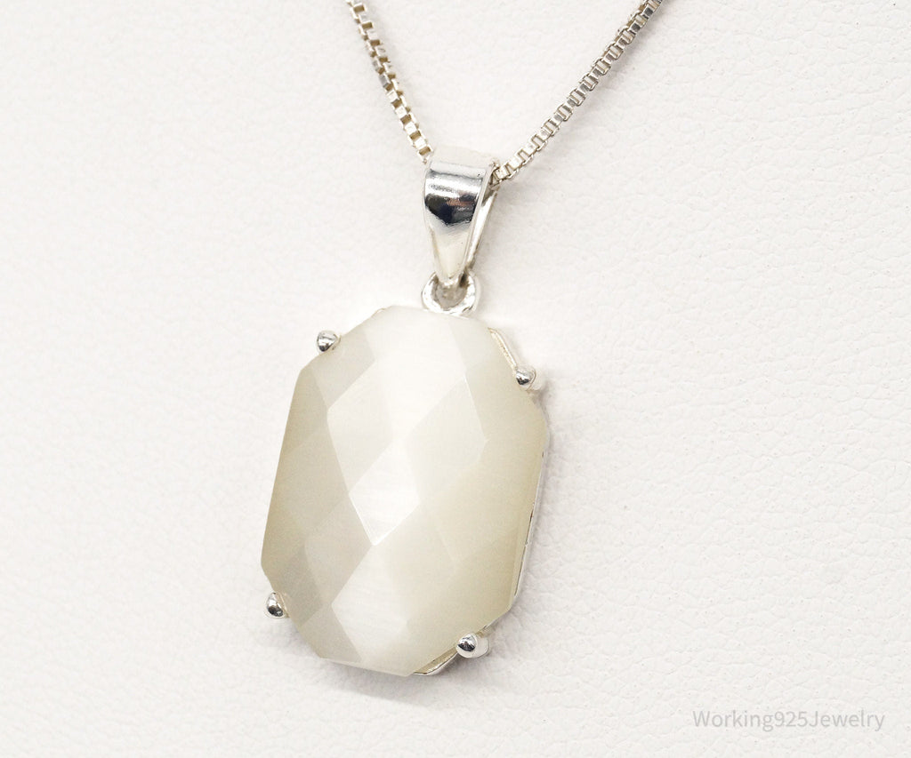 Vintage Art Deco Style Mother of Pearl Sterling Silver Necklace | Jewelry > Necklaces > Pendants | Wiccan Center