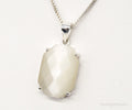 Vintage Art Deco Style Mother of Pearl Sterling Silver Necklace | Jewelry > Necklaces > Pendants | Wiccan Center