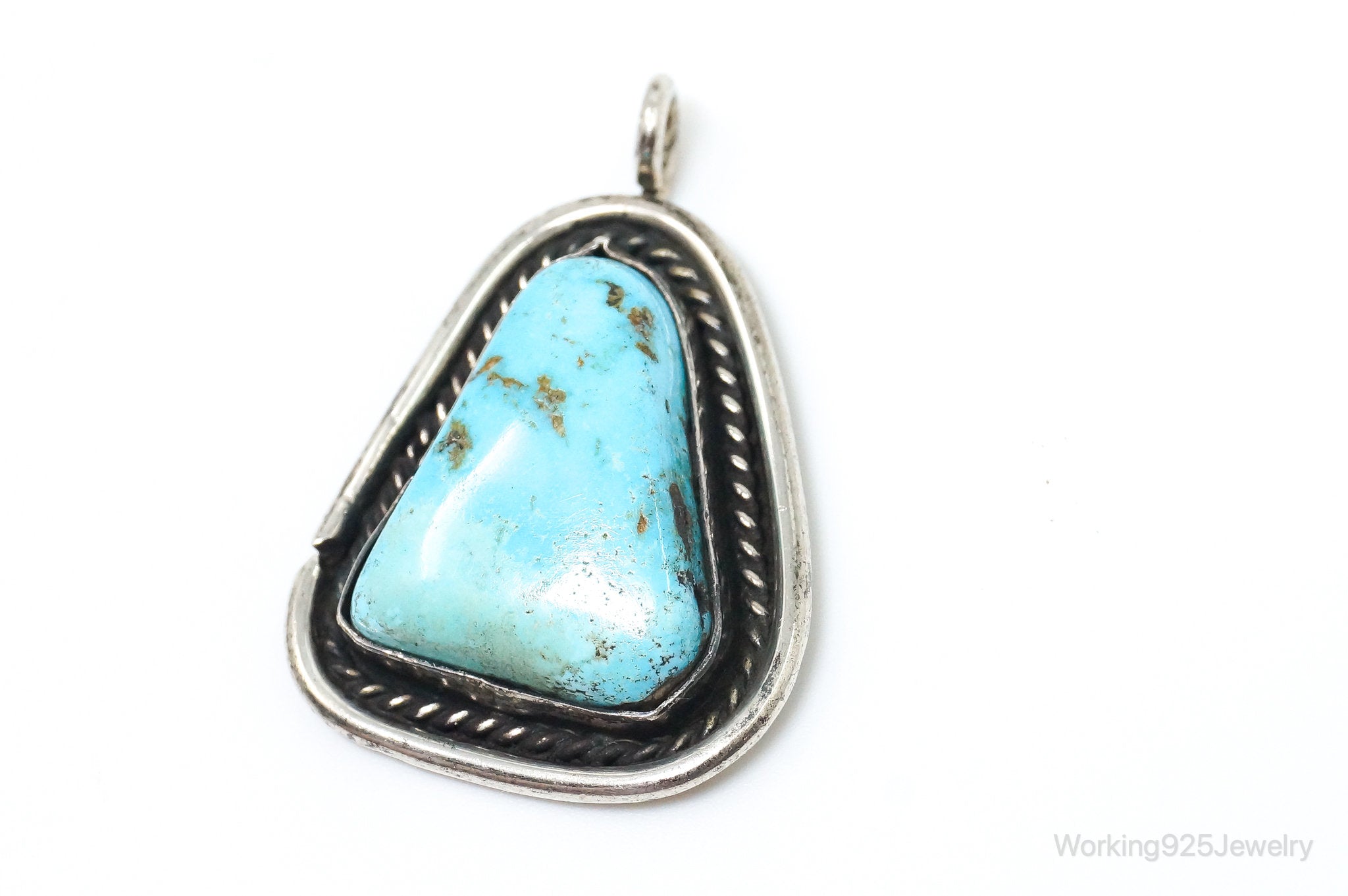 Vintage Native American Unsigned Turquoise Sterling Silver Pendant | Jewelry > Necklaces > Pendants | Wiccan Center