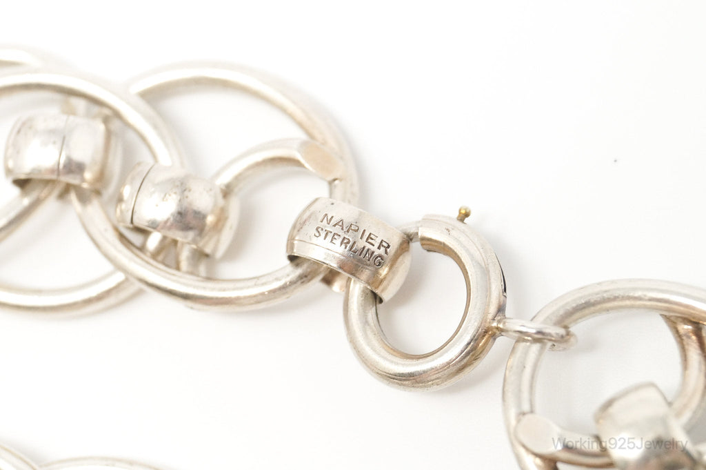 Vintage Designer Napier Modernist Circles Linked Sterling Silver Bracelet | Jewelry > Bracelets | Wiccan Center