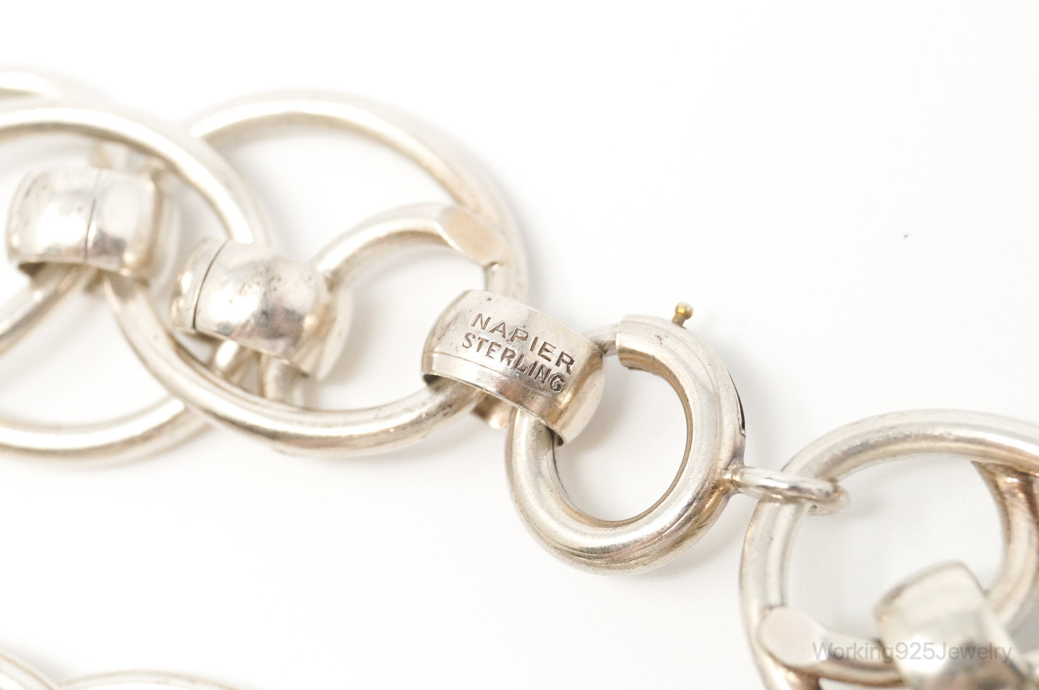 Vintage Designer Napier Modernist Circles Linked Sterling Silver Bracelet | Jewelry > Bracelets | Wiccan Center