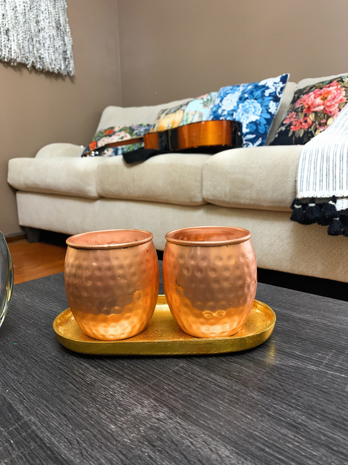 Vibhsa Hammered Moscow Mule Mugs, Set of 2 | Dining Decor | Wiccan Center