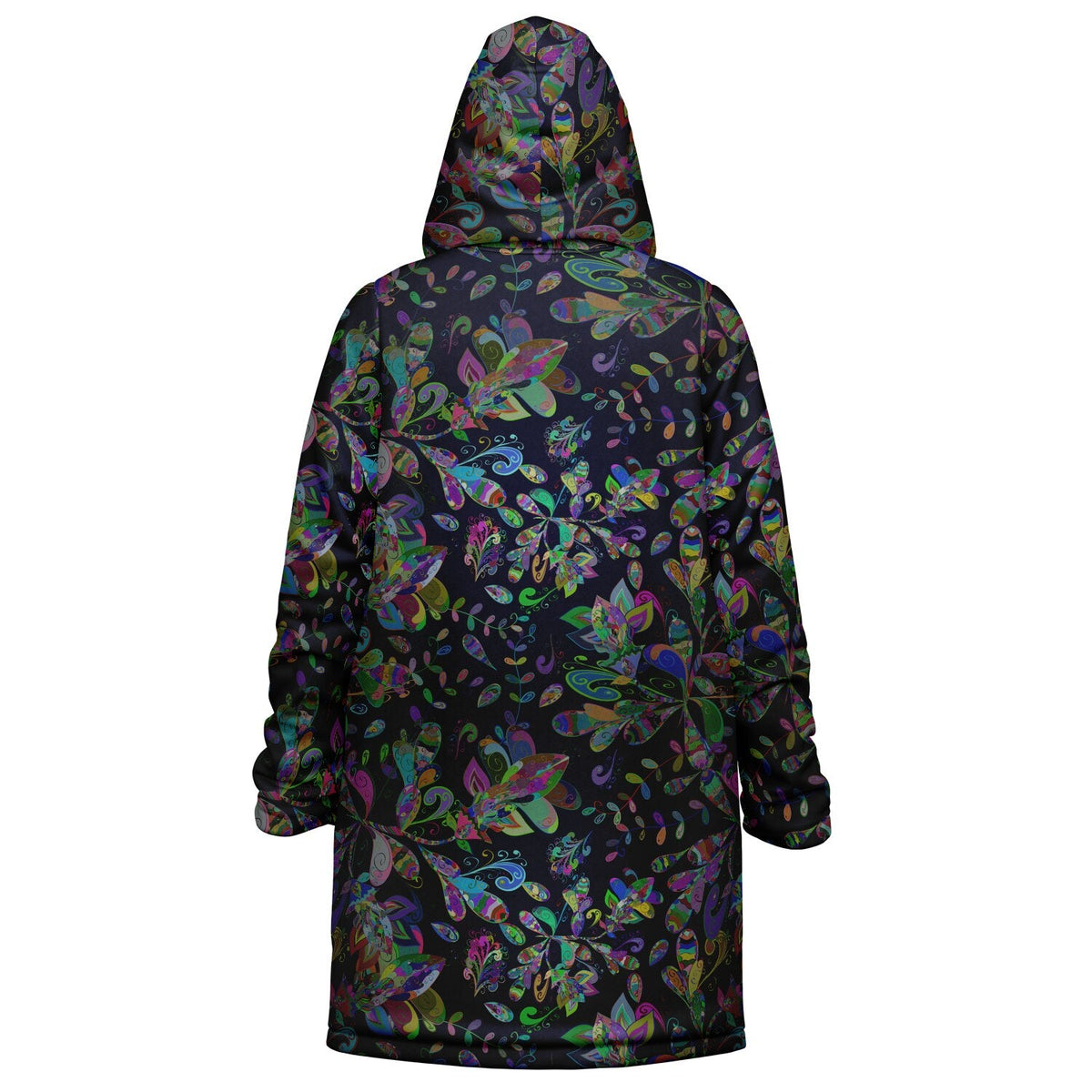 Petal Pop Cuddle Coat | Unisex Minky Sherpa Lined Coat with Hood, Zipper and Pockets | Women and Mens Festival Coat | Mountain Fashion | Zipper Cloak - AOP | Wiccan Center