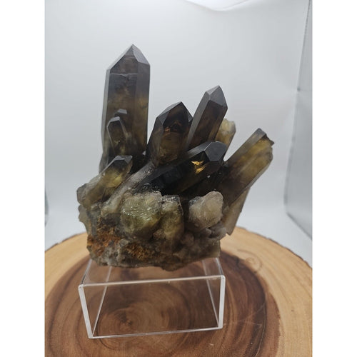2.77LB Top rare natural beautiful black quartz crystal cluster mineral sample - | Geodes & Clusters | Wiccan Center