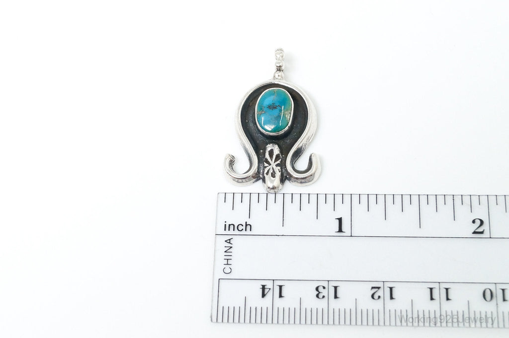 Vintage Native American Unsigned Turquoise Sterling Silver Pendant | Jewelry > Necklaces > Pendants | Wiccan Center