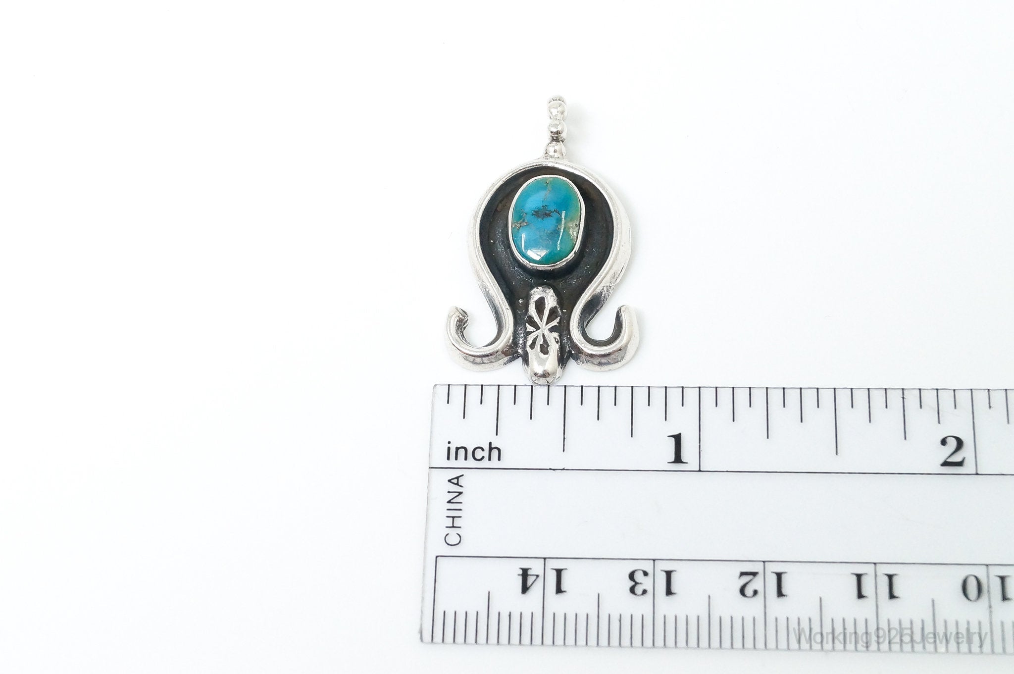 Vintage Native American Unsigned Turquoise Sterling Silver Pendant | Jewelry > Necklaces > Pendants | Wiccan Center