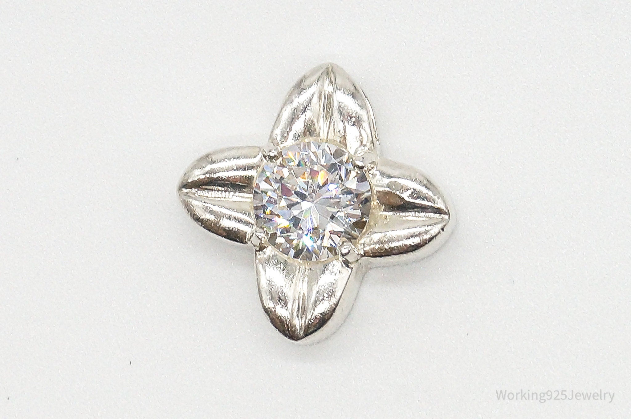 Large Cubic Zirconia Sterling Silver Pendant | Jewelry > Necklaces > Pendants | Wiccan Center