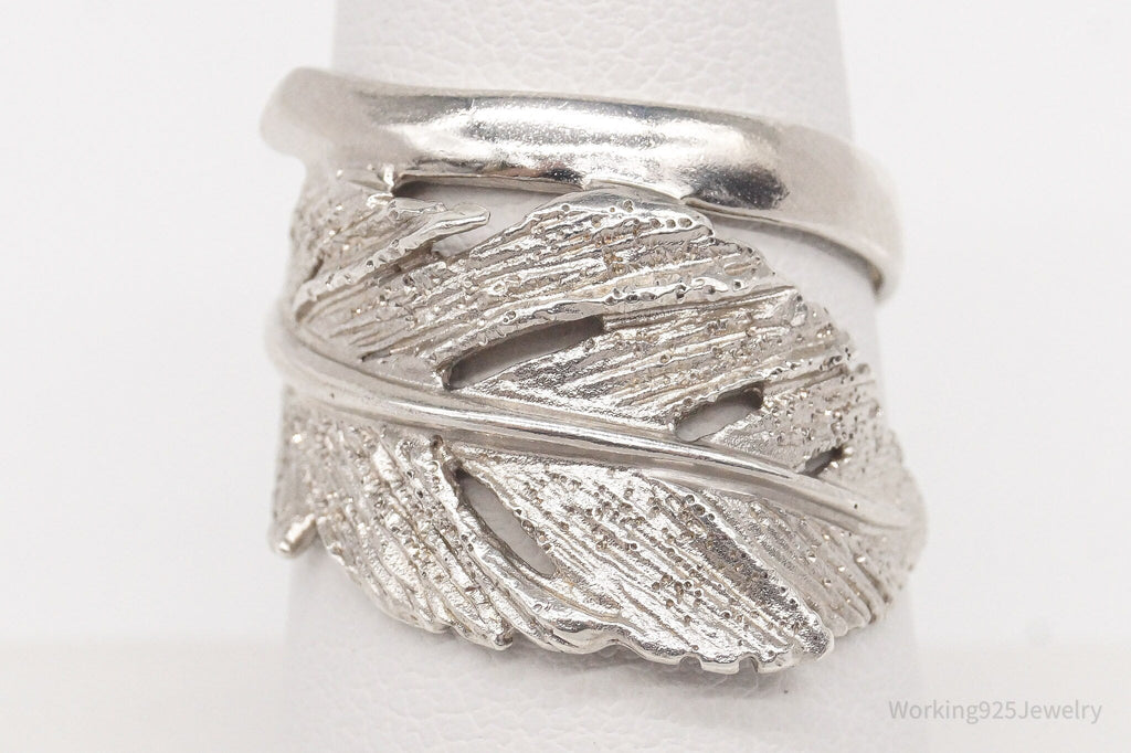 Vintage Italian Designer RCI Leaf Feather Sterling Silver Ring - Size 7.5 | Jewelry > Rings | Wiccan Center