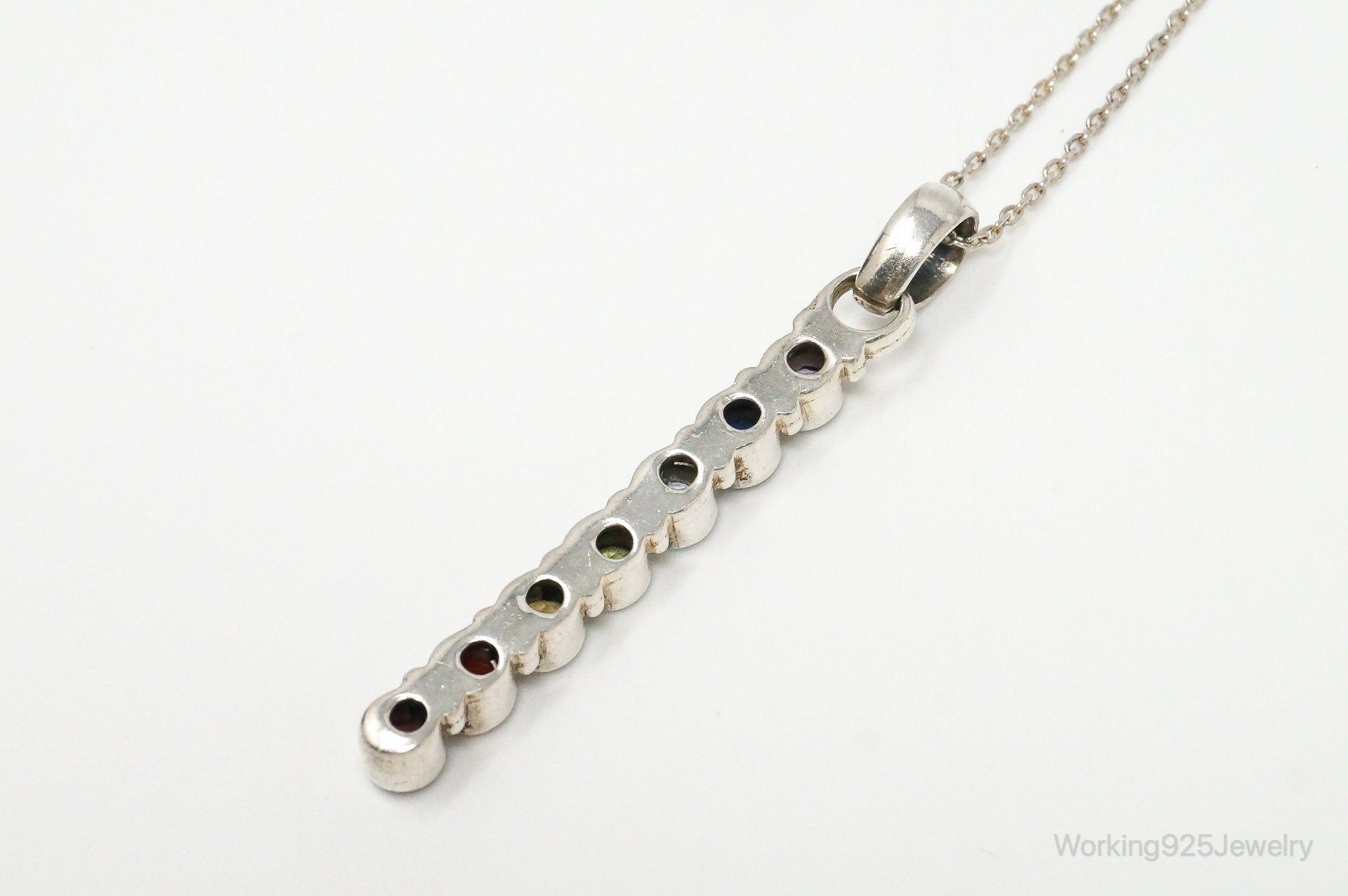 Vintage Multi Gemstone Sterling Silver Necklace | Jewelry > Necklaces > Pendants | Wiccan Center