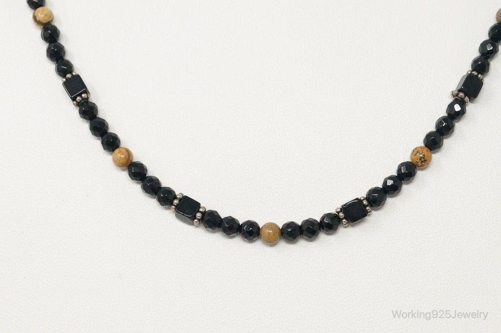 Designer SAJEN Black Onyx Jasper Beads Sterling Silver Necklace | Jewelry > Necklaces > Pendants | Wiccan Center