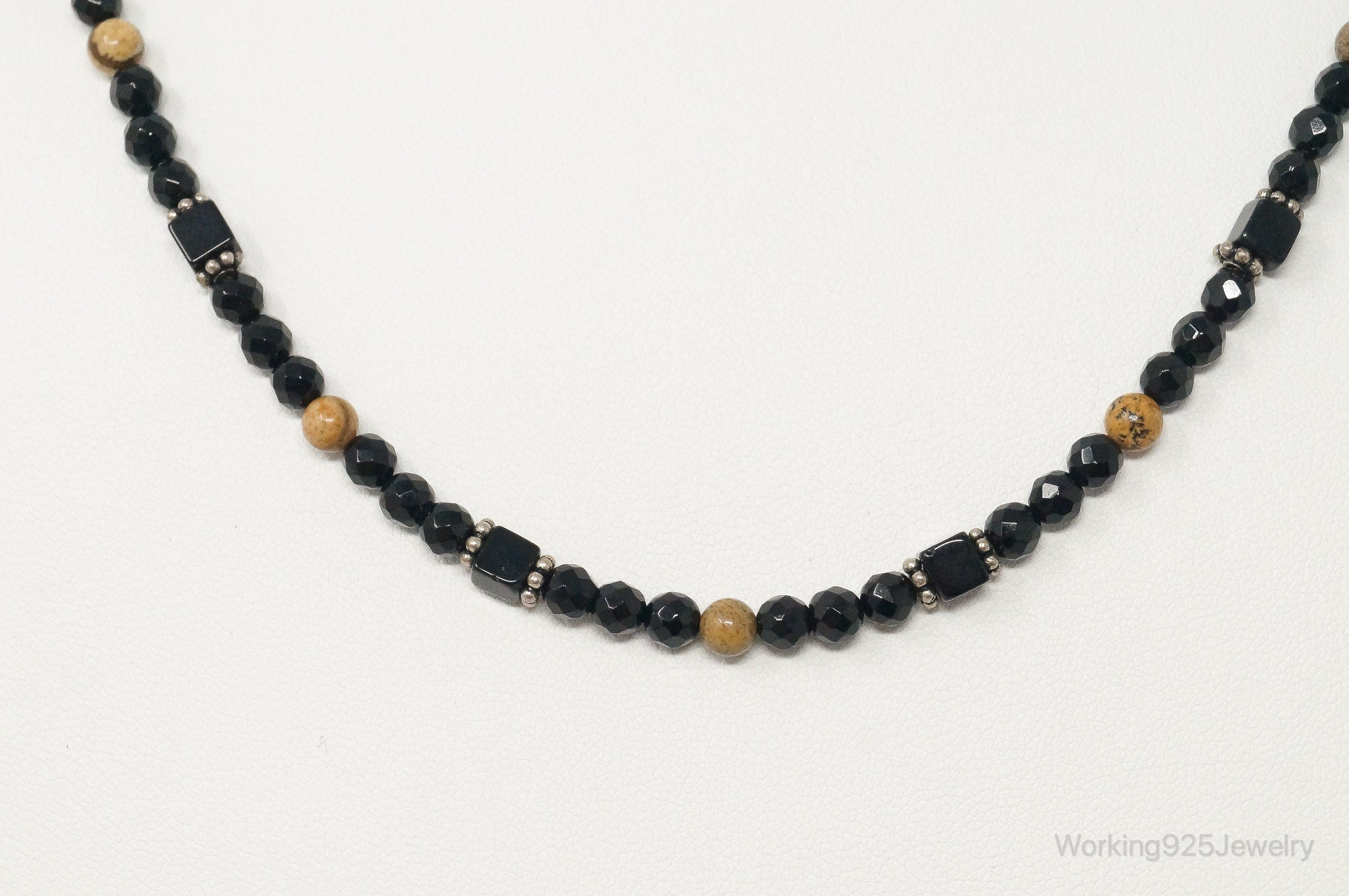 Designer SAJEN Black Onyx Jasper Beads Sterling Silver Necklace | Jewelry > Necklaces > Pendants | Wiccan Center