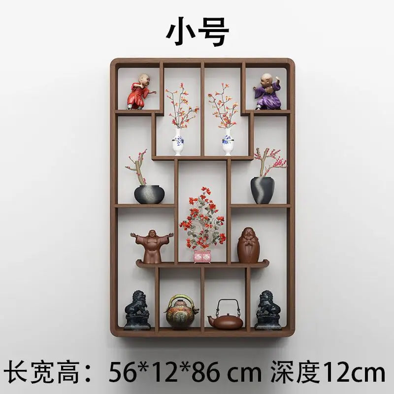 Wall or Floor Solid Wood Duobao Bogu Shelf | Curio Display Rack | display shelves | Wiccan Center