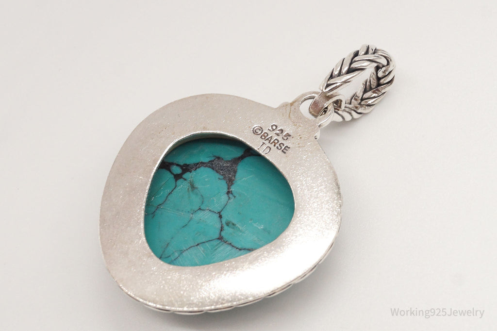 Large Vintage Designer Barse Turquoise Western Sterling Silver Pendant | Jewelry > Necklaces > Pendants | Wiccan Center