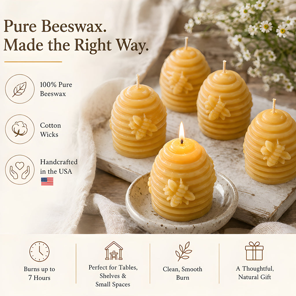 Beehive Skep Votive Beeswax Candles | Candles | Wiccan Center