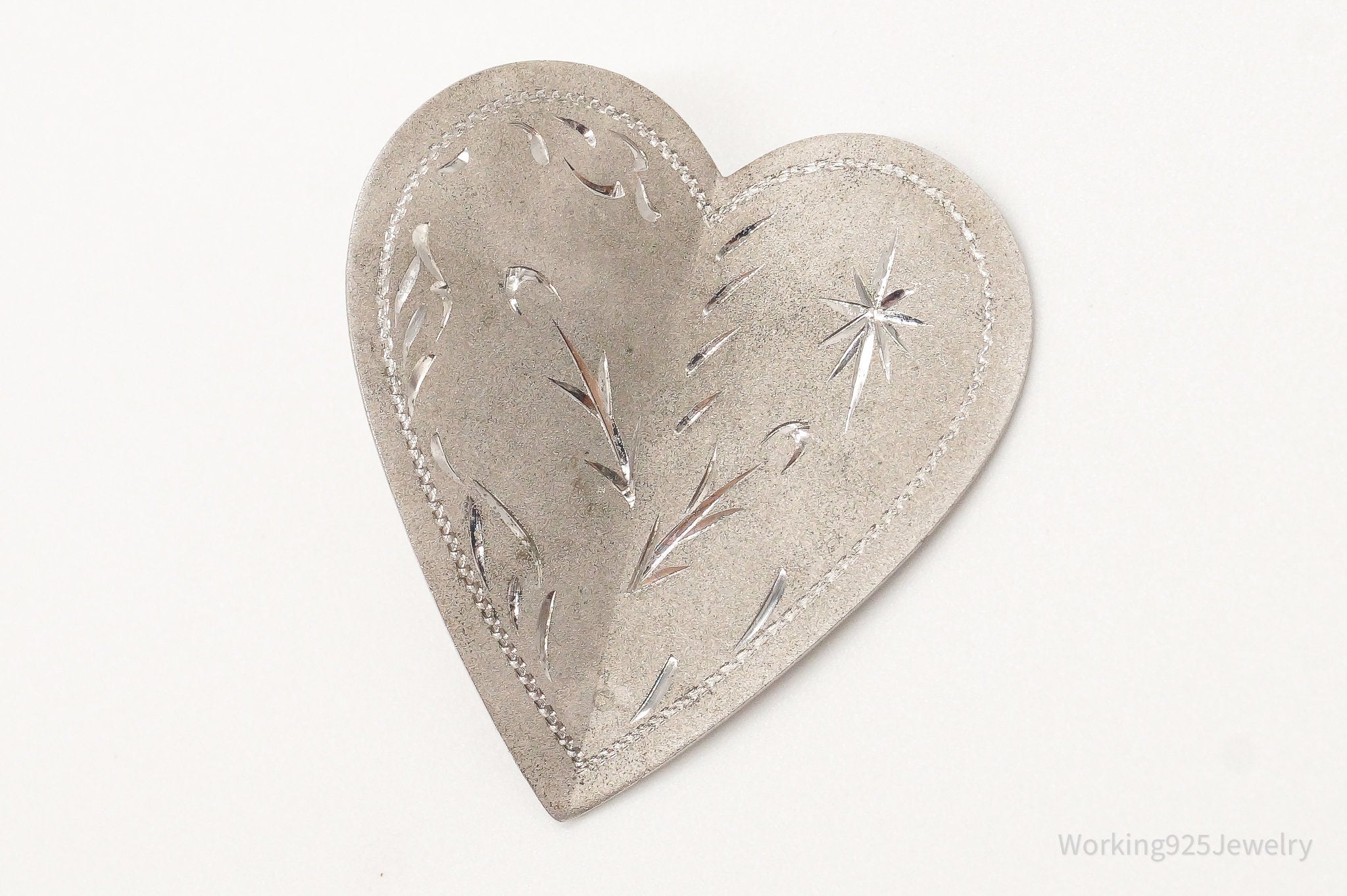 Large Antique Sterling Silver Heart Pendant | Jewelry > Necklaces > Pendants | Wiccan Center