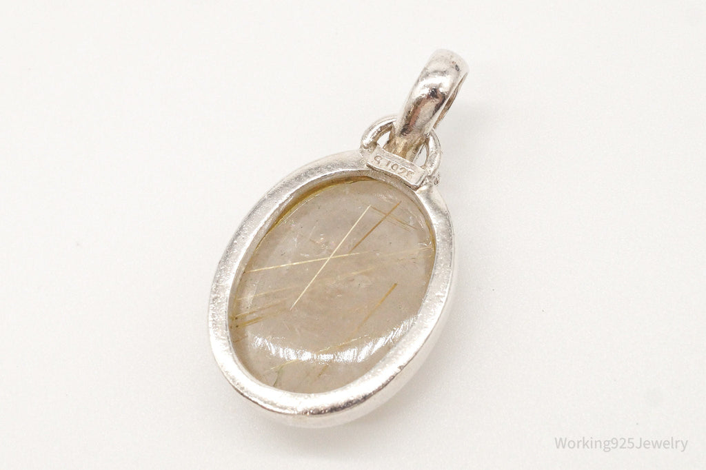 Vintage Designer SJ Rutilated Quartz Sterling Silver Pendant | Jewelry > Necklaces > Pendants | Wiccan Center