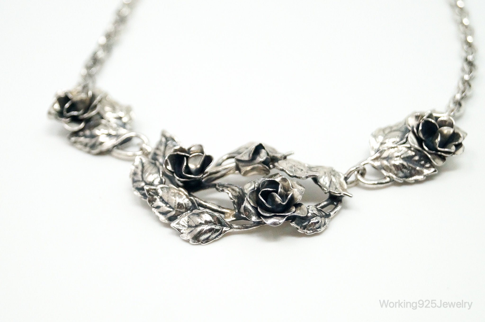 Vintage Danecraft Roses Sterling Silver Necklace | Jewelry > Necklaces > Pendants | Wiccan Center