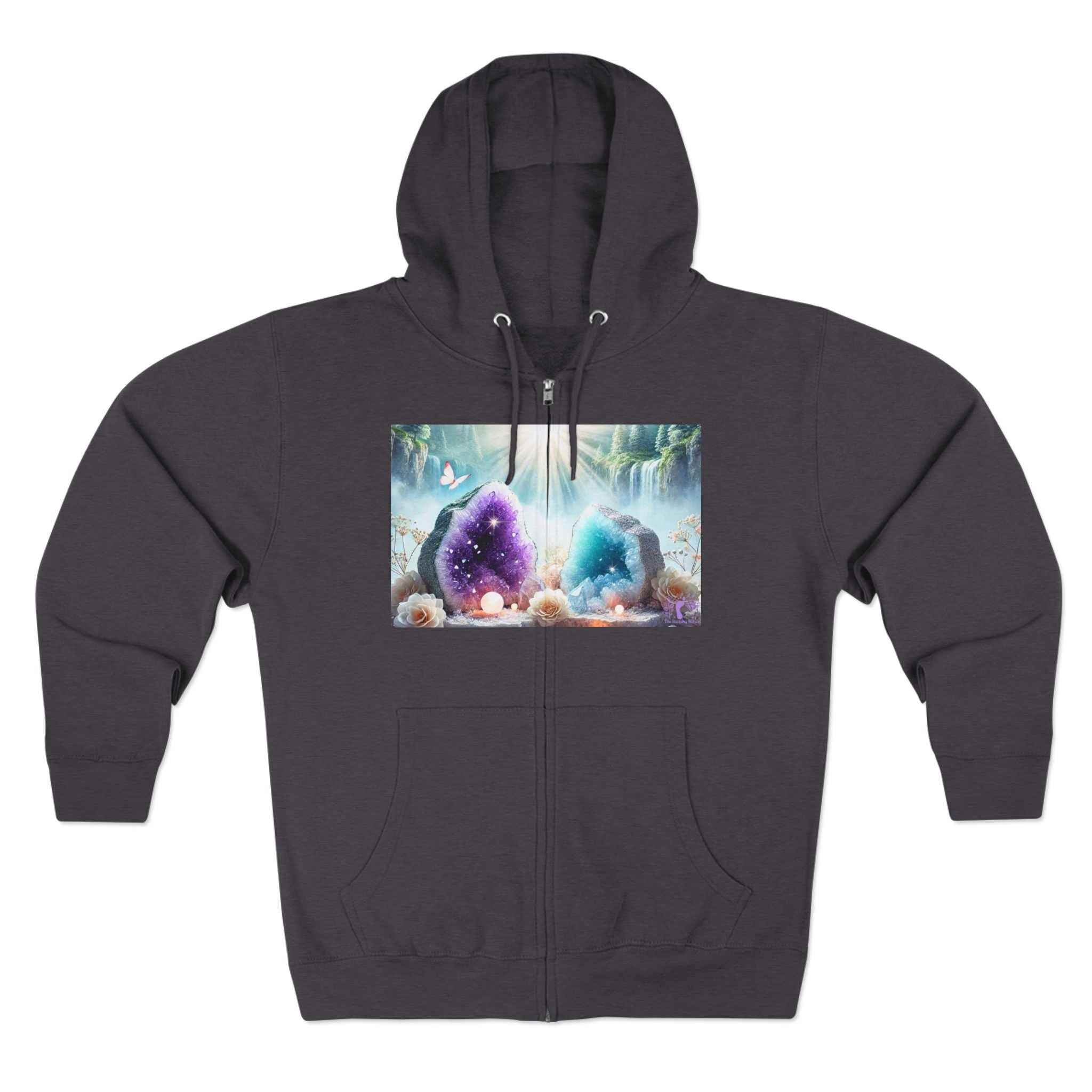 Cool Geode Zipped Hooded Sweater | Hoodie | Wiccan Center