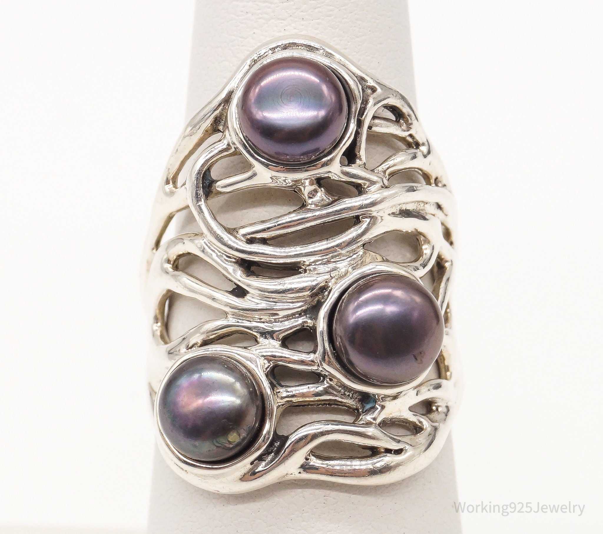 Vintage Designer Heng Ngai Pearl Sterling Silver Ring - Size 6 | Jewelry > Rings | Wiccan Center