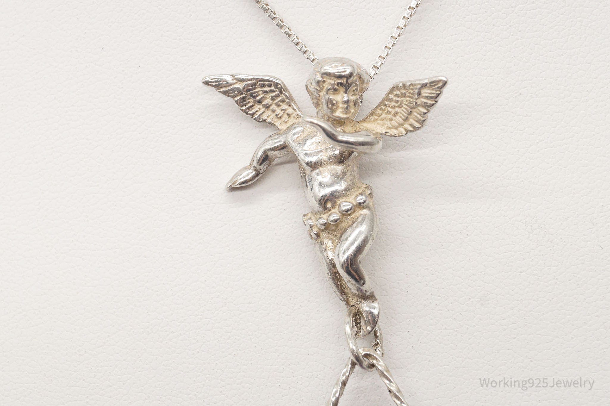 Vintage Amethyst Crystal Cherub Sterling Silver Necklace | Jewelry > Necklaces > Pendants | Wiccan Center