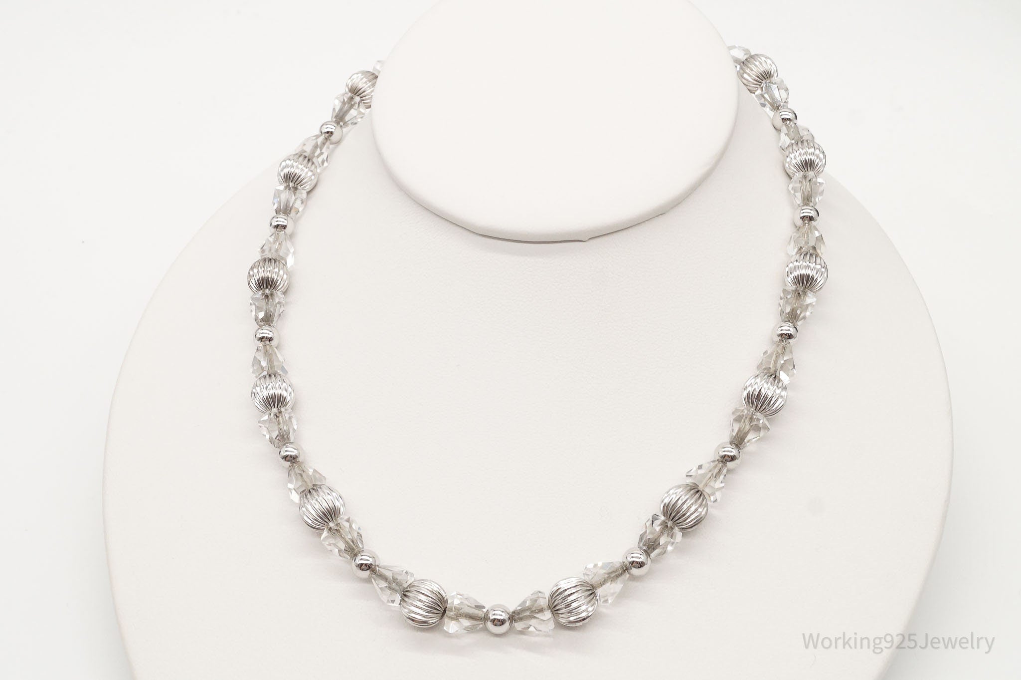 Antique Designer Binder Bros Inc Crystal Art Deco Sterling Silver Necklace 16" | Jewelry > Necklaces > Pendants | Wiccan Center