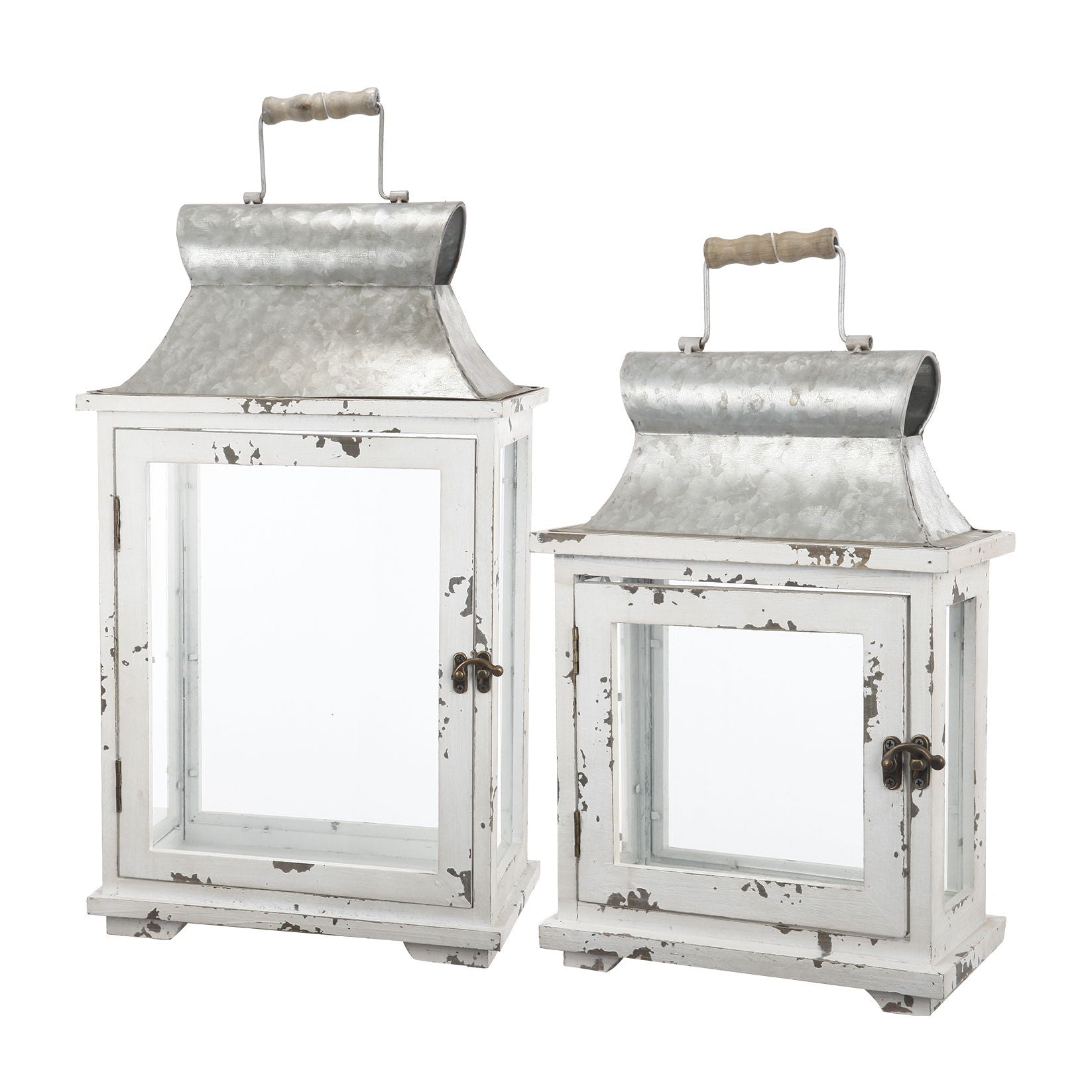 Wooden Candle Lantern Decorative Set of Two for Indoor and Outdoor Use | Lanterns | Wiccan Center