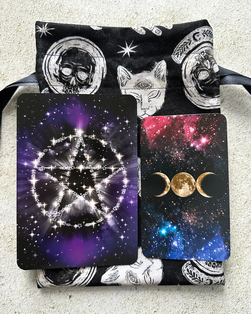 Witchy Tarot Card Bag, Ouija Drawstring Bag
