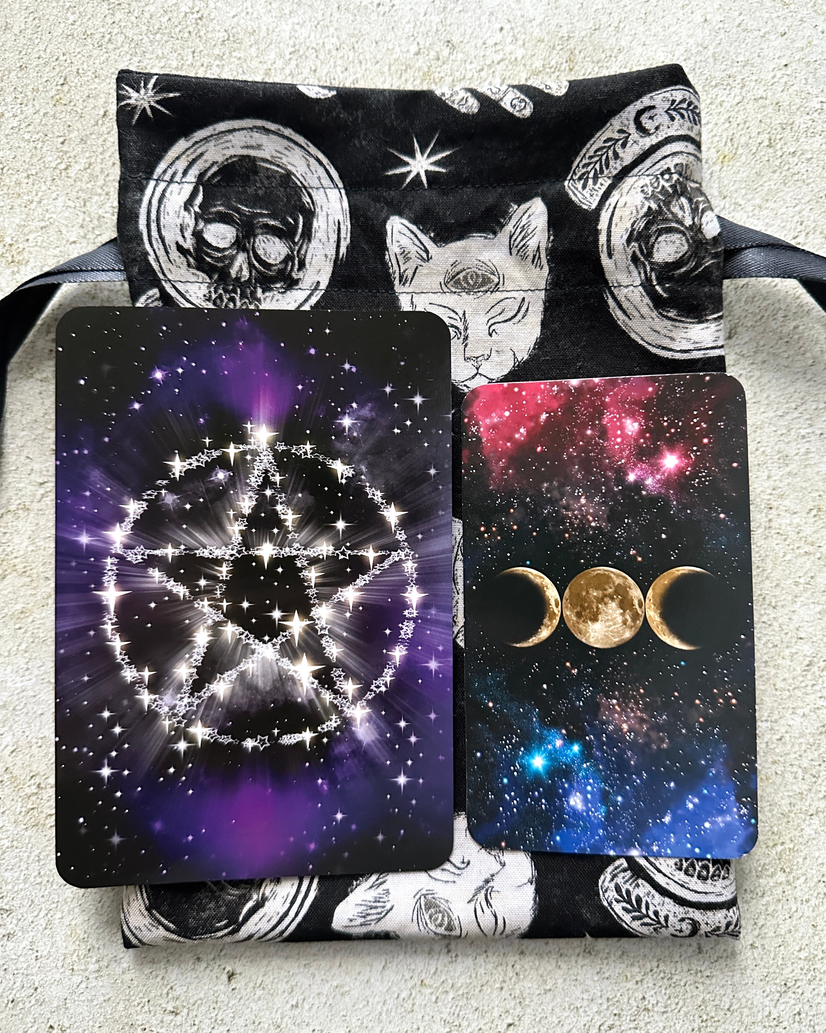 Witchy Tarot Card Bag, Ouija Drawstring Bag