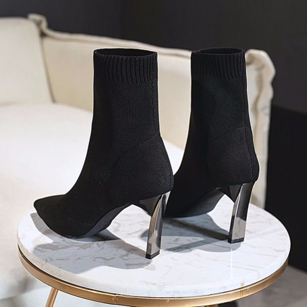 Pointed Toe Boots Women Sock Shoes | 4 | Wiccan Center