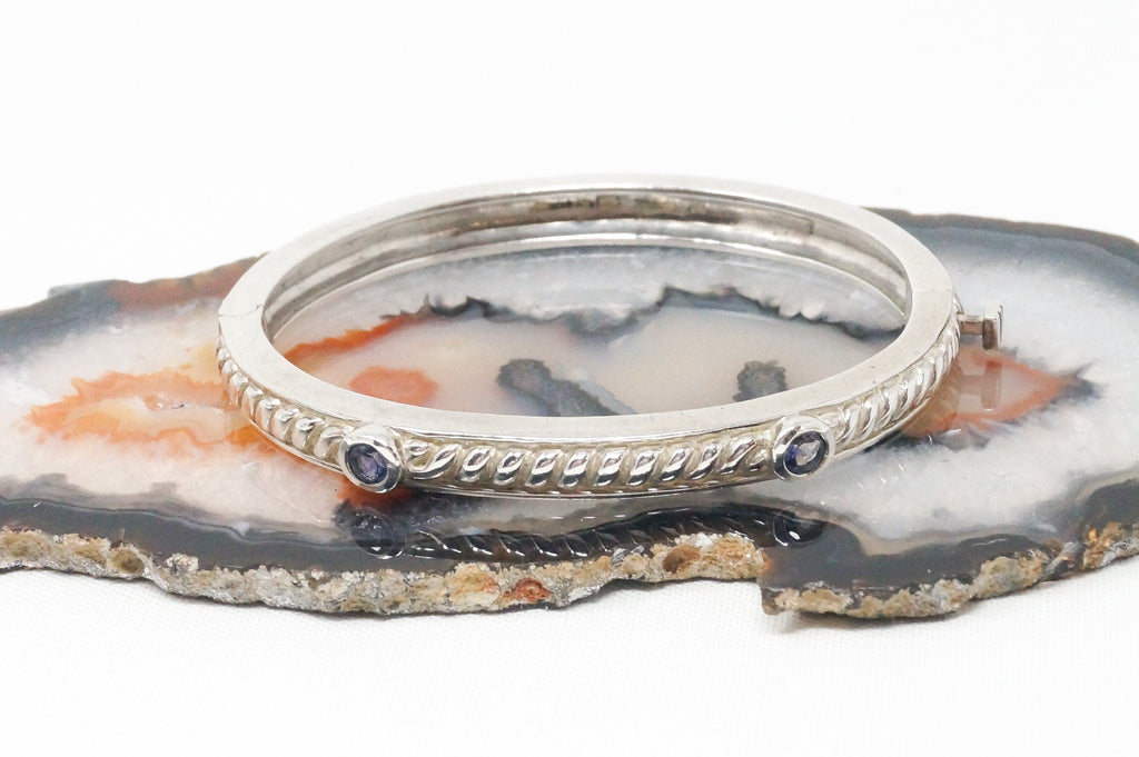 Vintage Designer Judith Ripka Amethyst Cable Sterling Silver Bracelet | Jewelry > Bracelets | Wiccan Center
