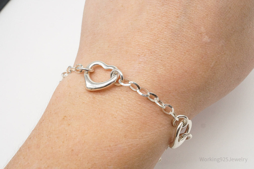Vintage Italian Hearts Chain Link Sterling Silver Bracelet | Jewelry > Bracelets | Wiccan Center
