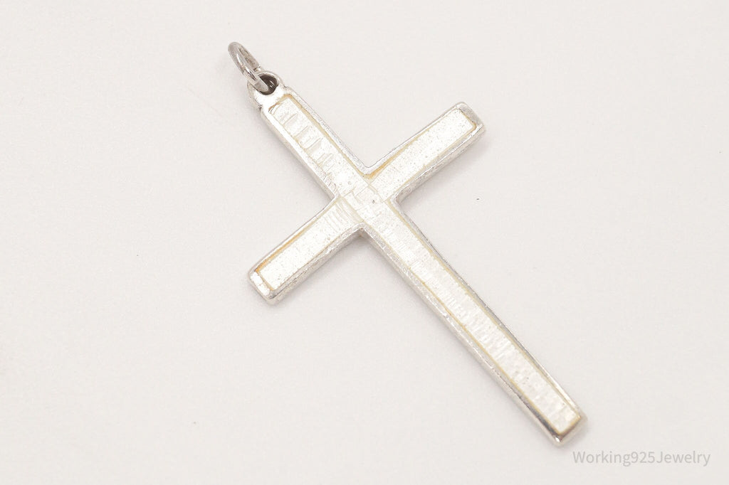 Vintage Large White Enamel Siam Sterling Silver Pendant | Jewelry > Necklaces > Pendants | Wiccan Center