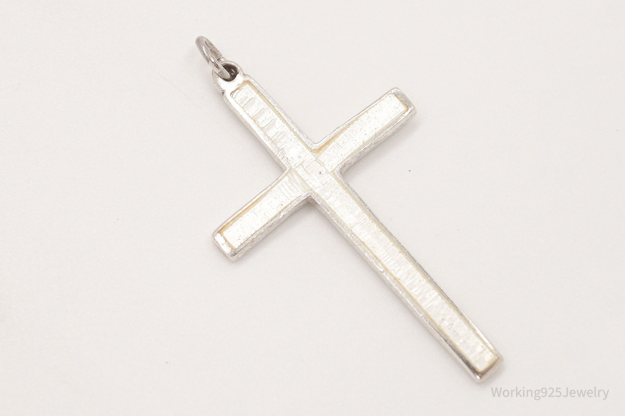 Vintage Large White Enamel Siam Sterling Silver Pendant | Jewelry > Necklaces > Pendants | Wiccan Center