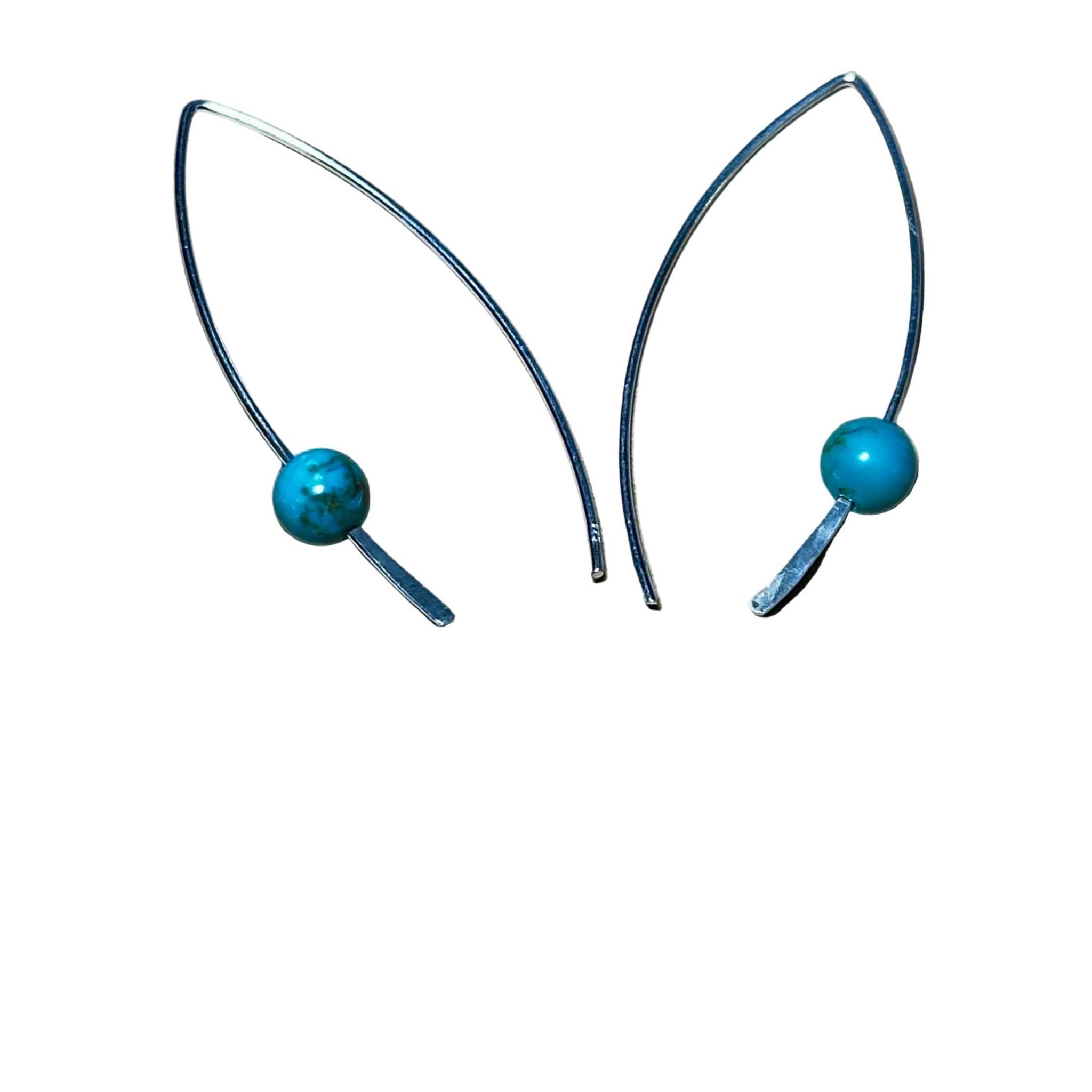 Turquoise Crescent Bertoni Earrings - Sterling Silver | Jewelry | Wiccan Center