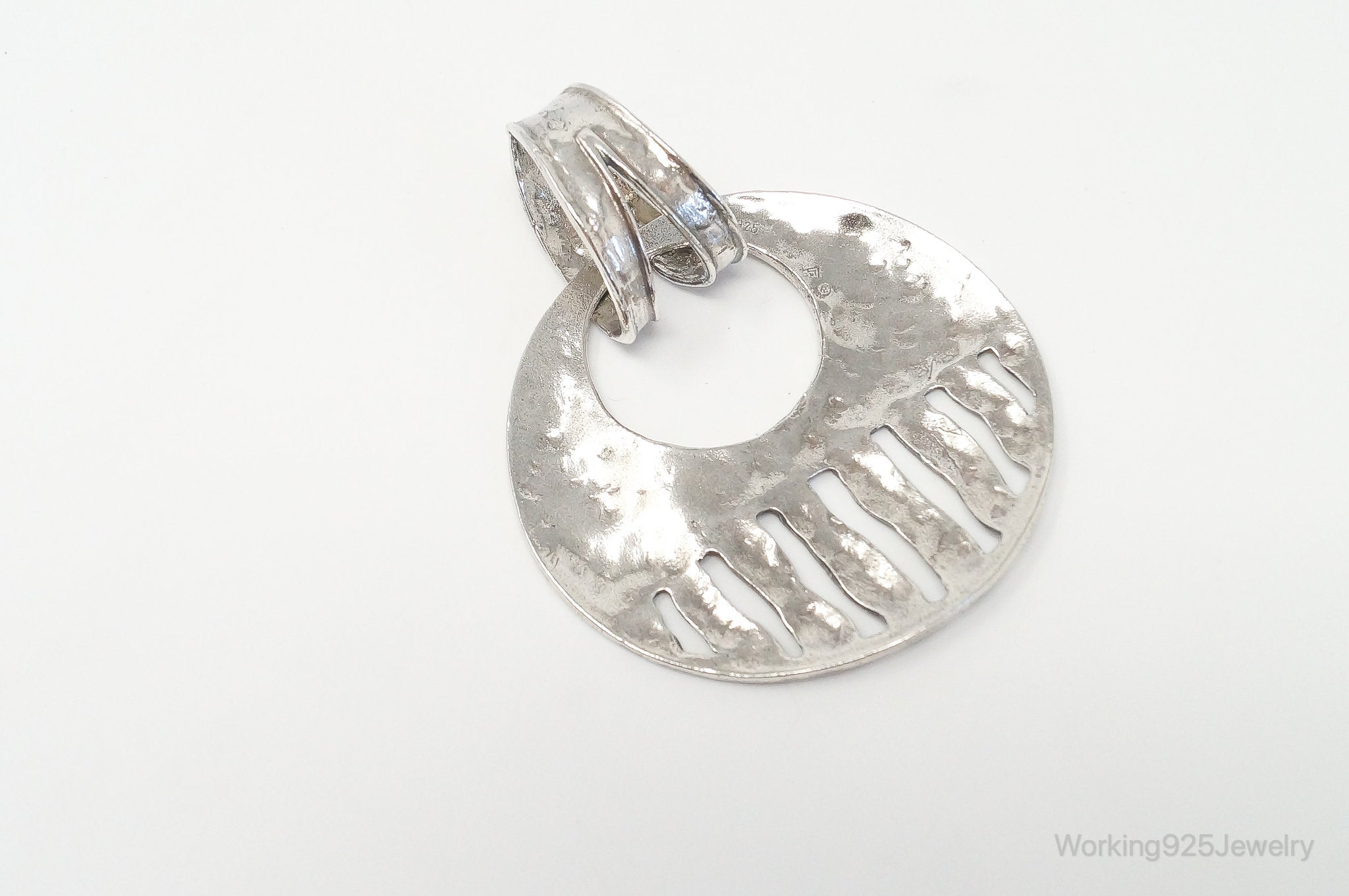 Retired Silpada Cascading Waves Hammered Sterling Silver Necklace Pendant | Jewelry > Necklaces > Pendants | Wiccan Center