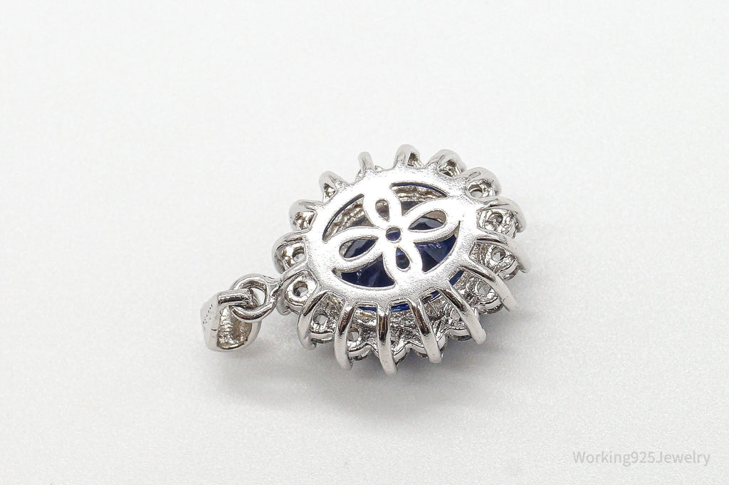 Designer JWBR Lab Sapphire Cubic Zirconia Sterling Silver Pendant | Jewelry > Necklaces > Pendants | Wiccan Center