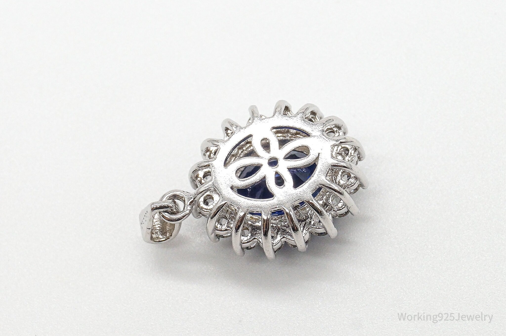 Designer JWBR Lab Sapphire Cubic Zirconia Sterling Silver Pendant | Jewelry > Necklaces > Pendants | Wiccan Center