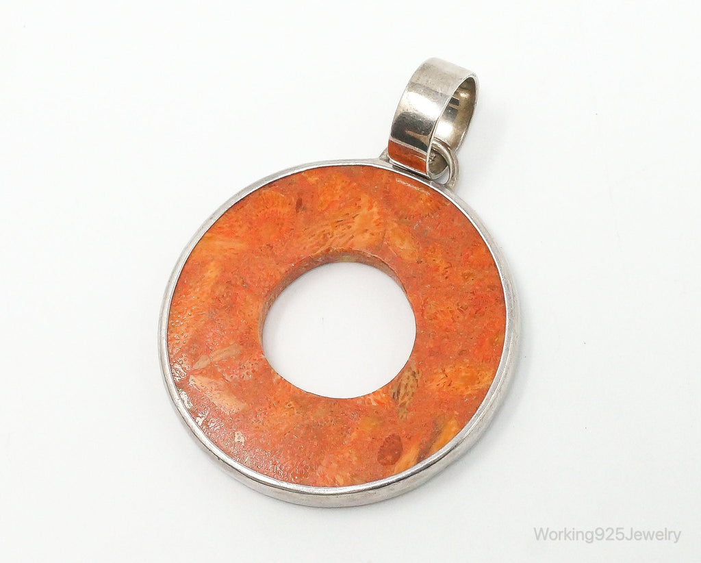 Retired Designer Silpada Coral Halo Sterling Silver Pendant | Jewelry > Necklaces > Pendants | Wiccan Center