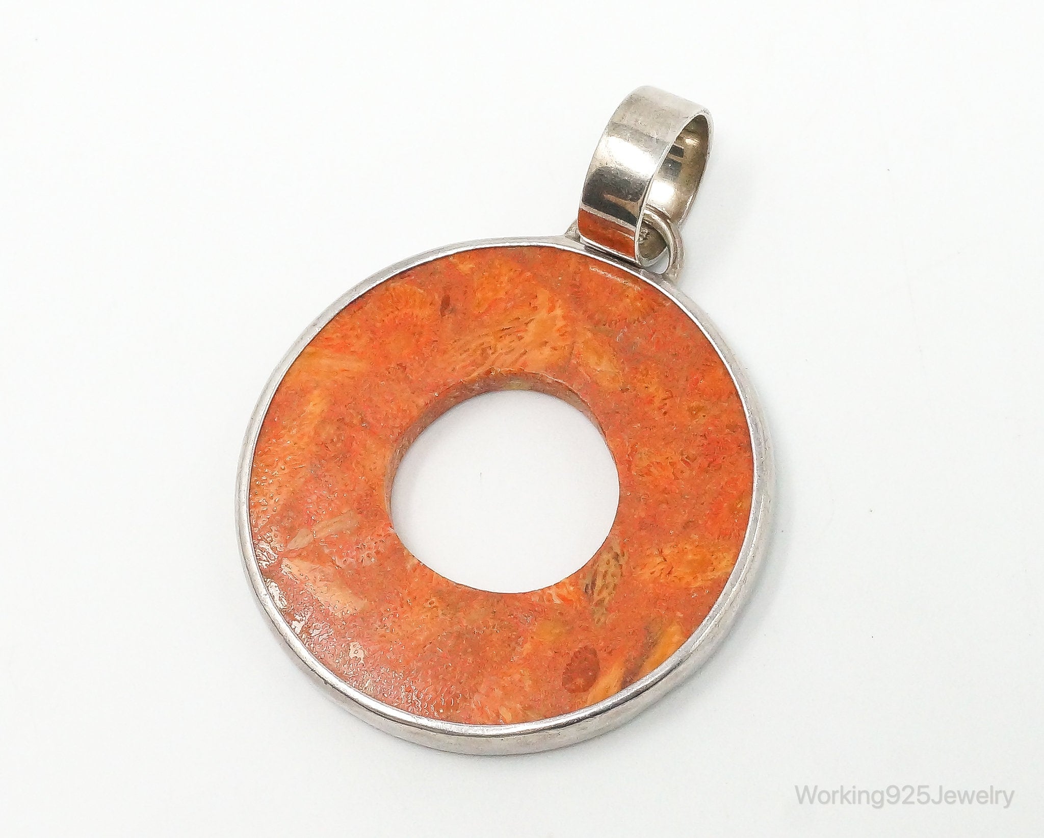 Retired Designer Silpada Coral Halo Sterling Silver Pendant | Jewelry > Necklaces > Pendants | Wiccan Center