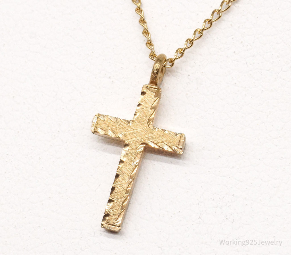 Vintage 14K Yellow Gold Filled Cross Necklace 13" | Jewelry > Necklaces > Pendants | Wiccan Center