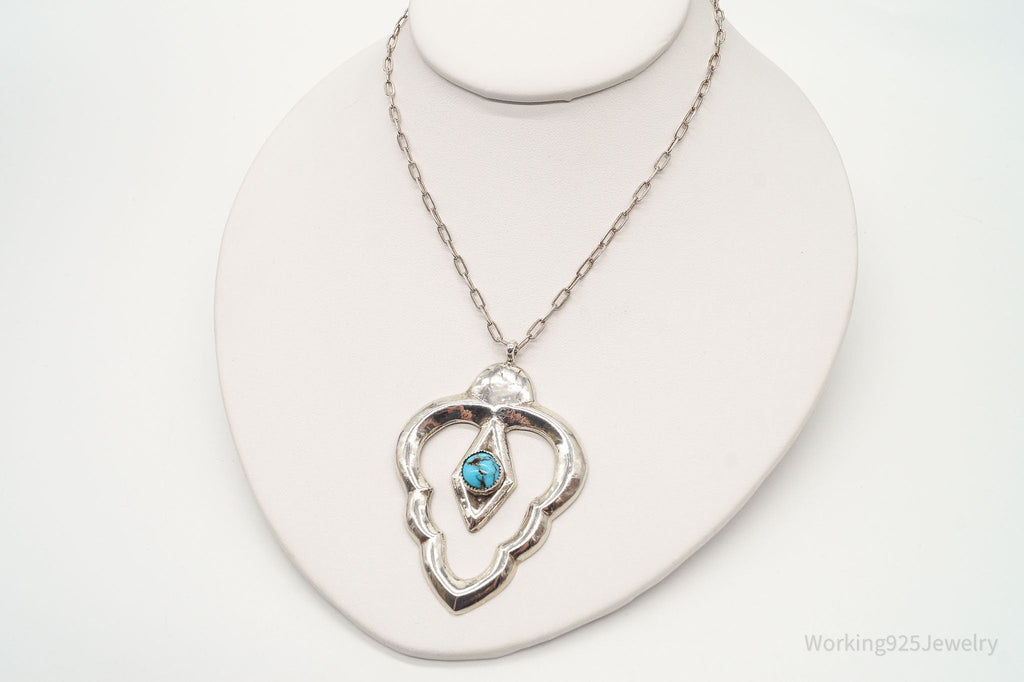 Vintage Native American Blue Turquoise Sterling Silver Necklace | Jewelry > Necklaces | Wiccan Center
