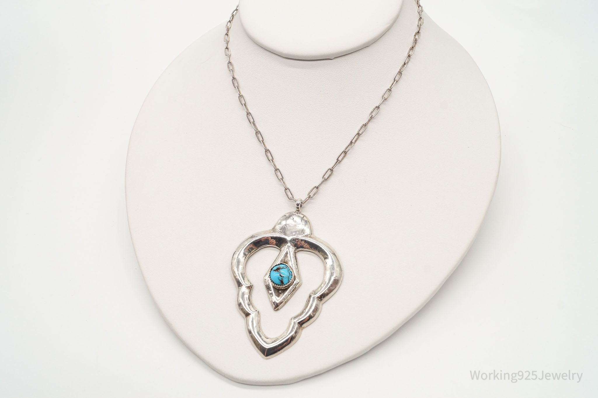 Vintage Native American Blue Turquoise Sterling Silver Necklace | Jewelry > Necklaces | Wiccan Center