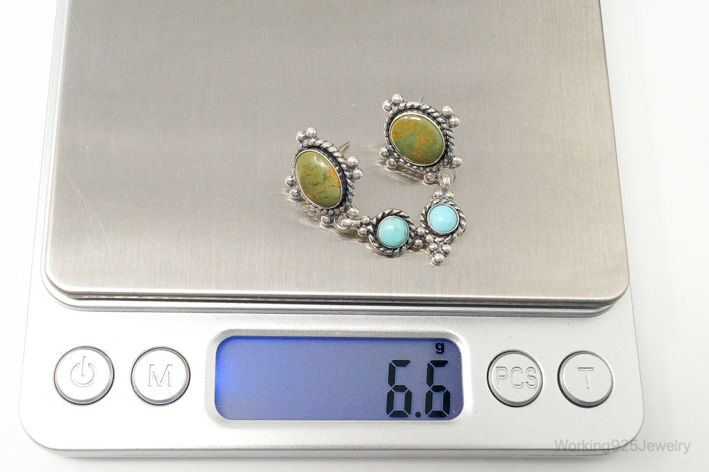 Vintage Native American QT Quoc Turquoise Sterling Silver Earrings | Jewelry > Earrings | Wiccan Center